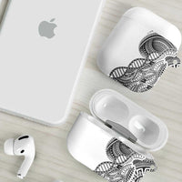 Samoan DNA Art Tattoo AirPods Case Polynesian Pattern White Color