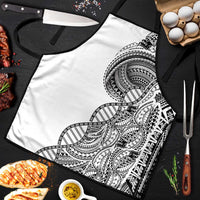 Samoan DNA Art Tattoo Apron Polynesian Pattern White Color