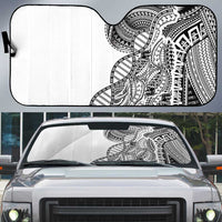 Samoan DNA Art Tattoo Auto Sun Shade Polynesian Pattern White Color