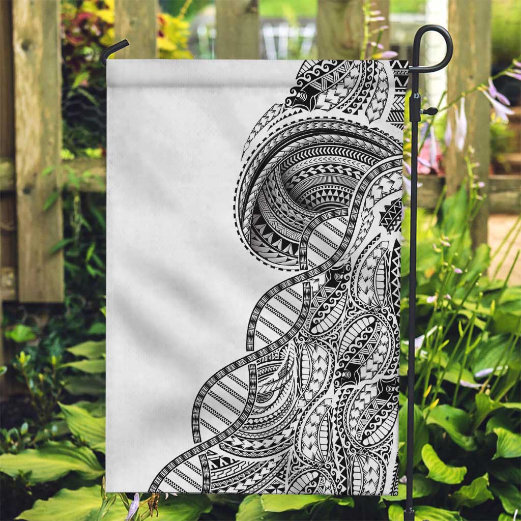 Samoan DNA Art Tattoo Garden Flag Polynesian Pattern White Color