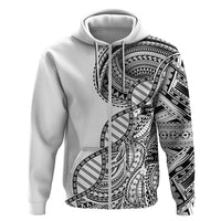 Samoan DNA Art Tattoo Hoodie Polynesian Pattern White Color