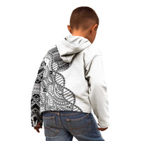 Samoan DNA Art Tattoo Kid Hoodie Polynesian Pattern White Color