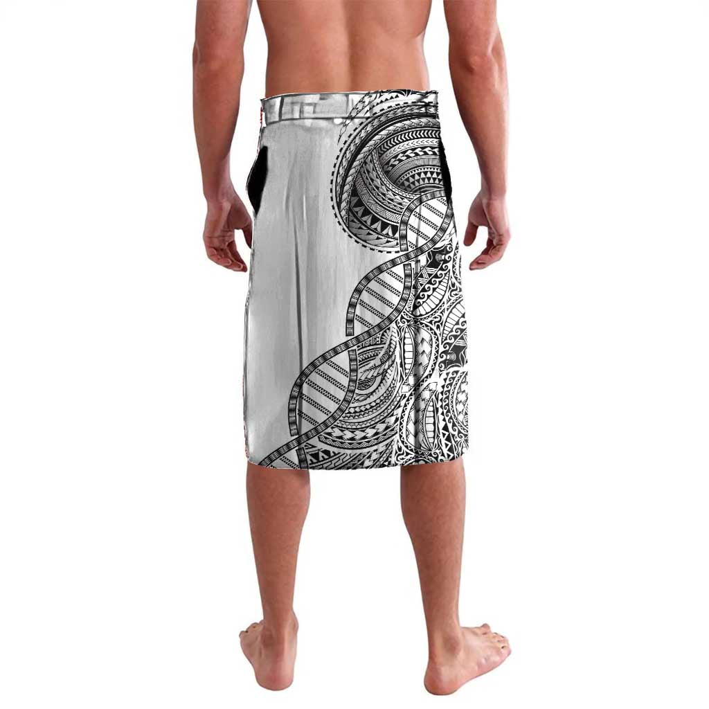 Samoan DNA Art Tattoo Lavalava Polynesian Pattern White Color
