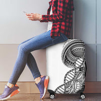 Samoan DNA Art Tattoo Luggage Cover Polynesian Pattern White Color