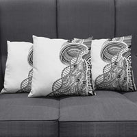 Samoan DNA Art Tattoo Pillow Cover Polynesian Pattern White Color