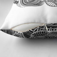 Samoan DNA Art Tattoo Pillow Cover Polynesian Pattern White Color