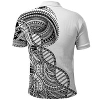 Samoan DNA Art Tattoo Polo Shirt Polynesian Pattern White Color