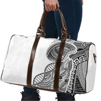 Samoan DNA Art Tattoo Travel Bag Polynesian Pattern White Color