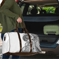 Samoan DNA Art Tattoo Travel Bag Polynesian Pattern White Color