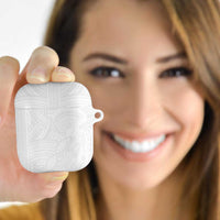 Samoan DNA Art Tattoo AirPods Case Polynesian Pattern All White