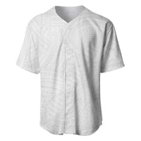 Samoan DNA Art Tattoo Baseball Jersey Polynesian Pattern All White