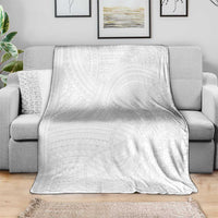 Samoan DNA Art Tattoo Blanket Polynesian Pattern All White