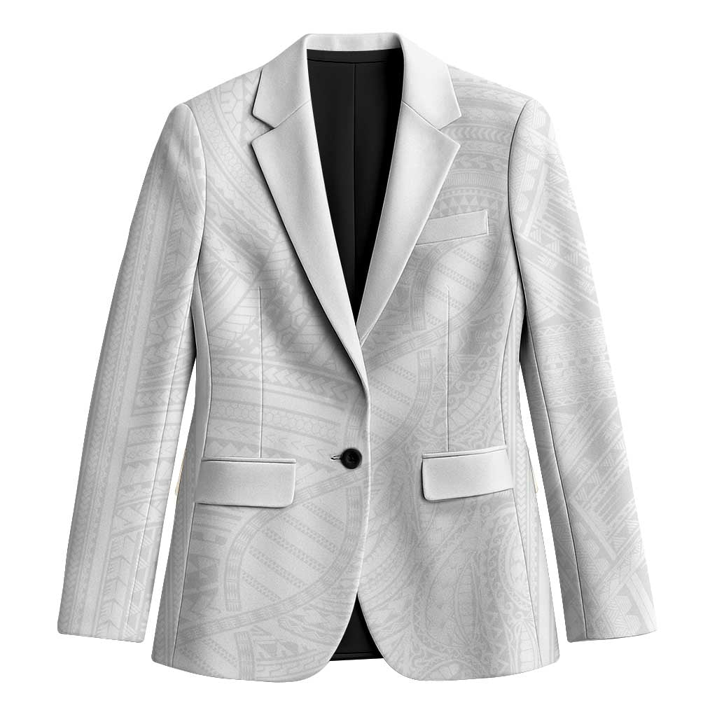 Samoan DNA Art Tattoo Blazer Polynesian Pattern All White