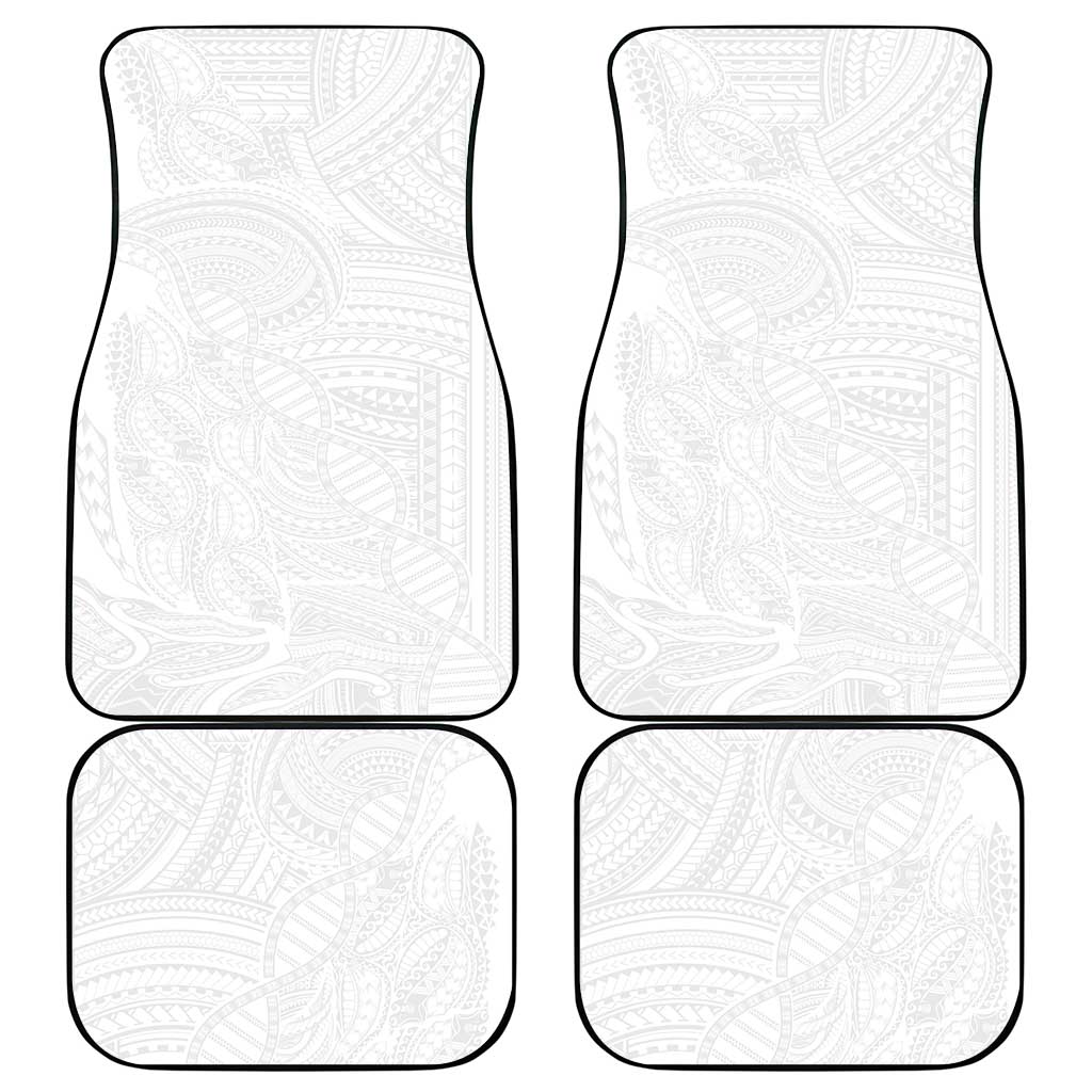 Samoan DNA Art Tattoo Car Mats Polynesian Pattern All White
