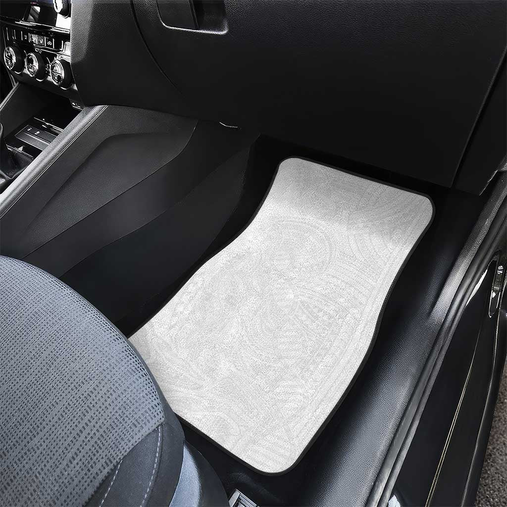 Samoan DNA Art Tattoo Car Mats Polynesian Pattern All White