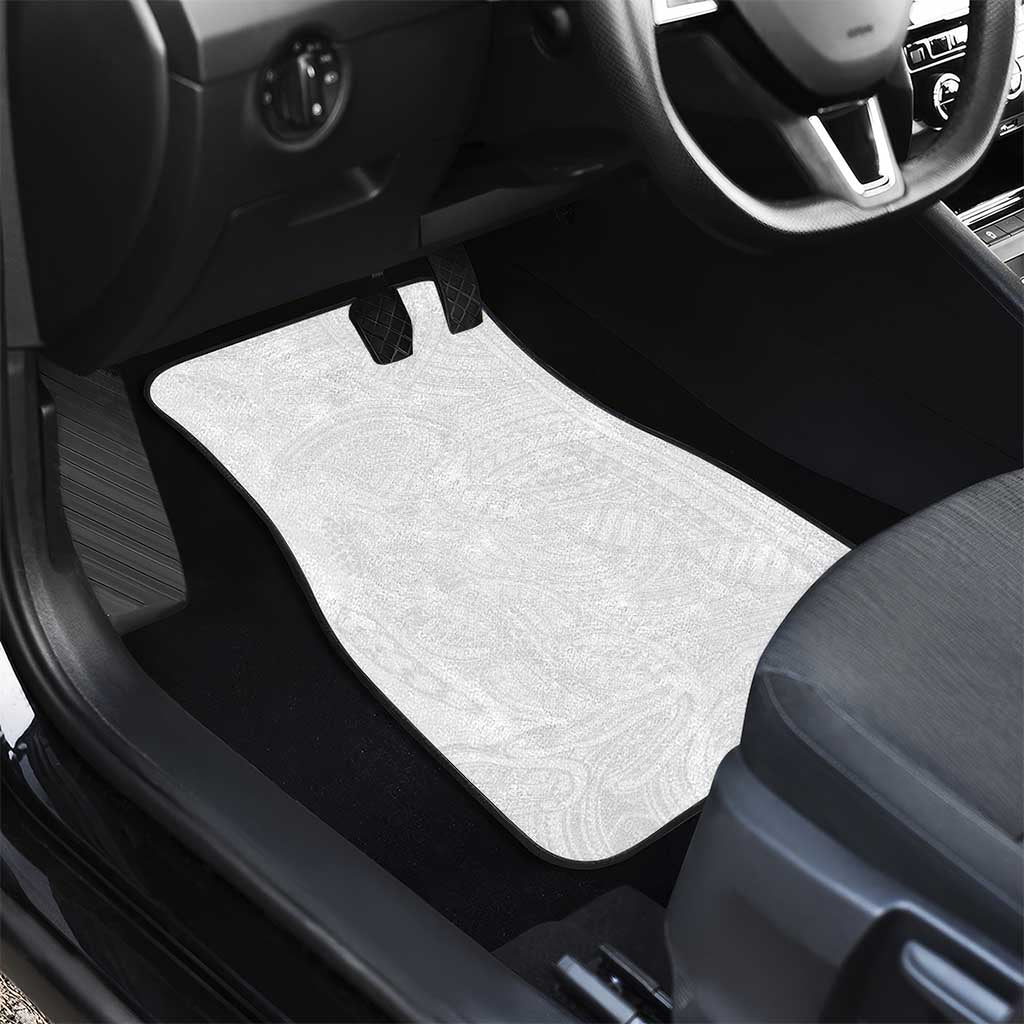 Samoan DNA Art Tattoo Car Mats Polynesian Pattern All White