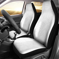Samoan DNA Art Tattoo Car Seat Cover Polynesian Pattern All White