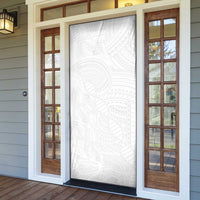 Samoan DNA Art Tattoo Door Cover Polynesian Pattern All White