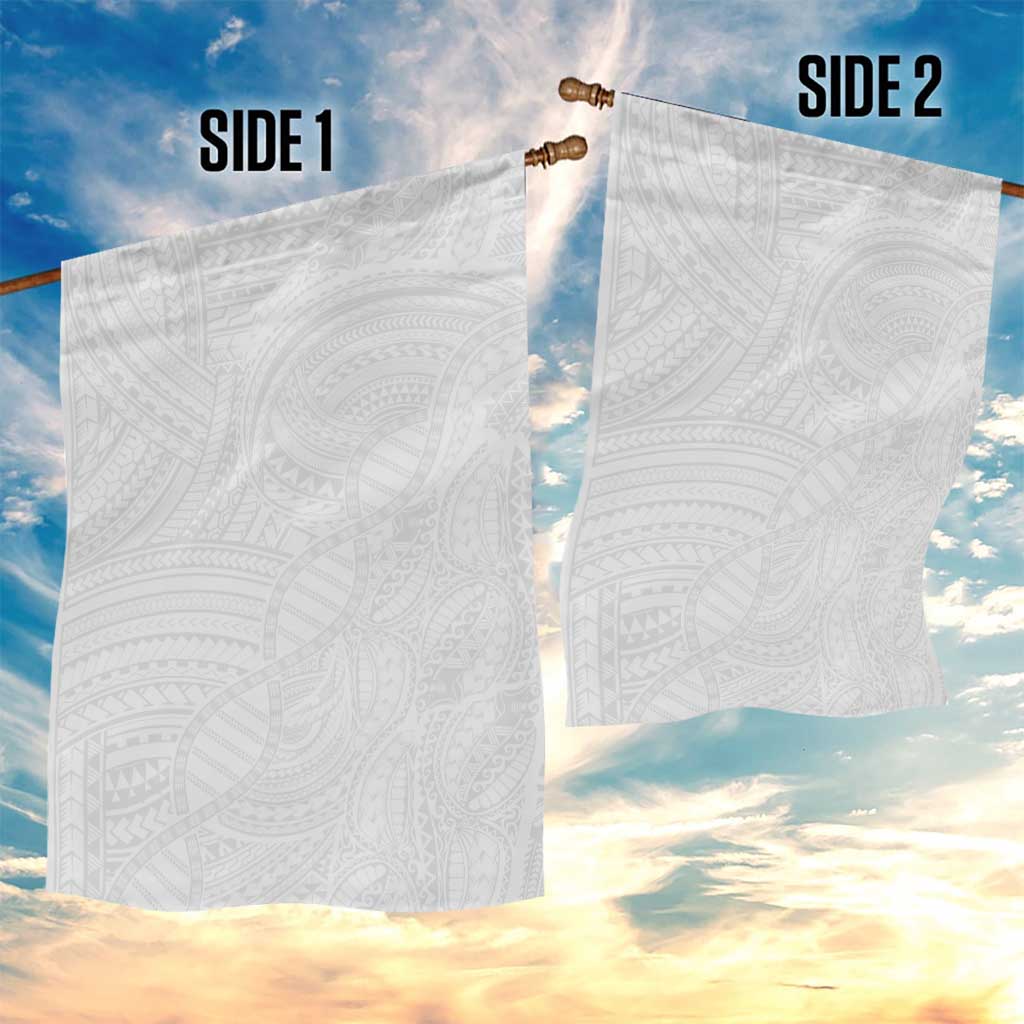 Samoan DNA Art Tattoo Garden Flag Polynesian Pattern All White