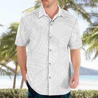 Samoan DNA Art Tattoo Hawaiian Shirt Polynesian Pattern All White