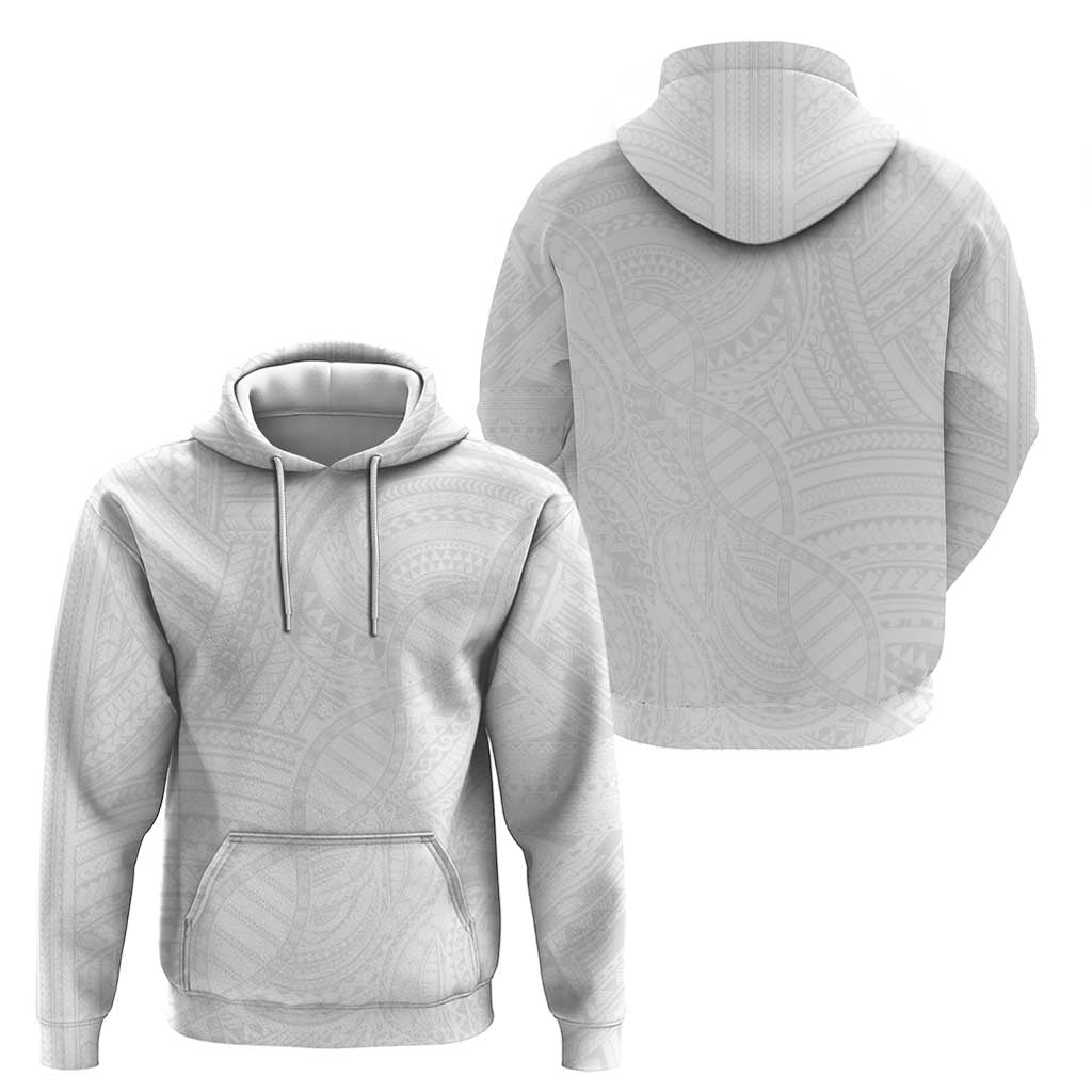 Samoan DNA Art Tattoo Hoodie Polynesian Pattern All White
