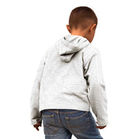 Samoan DNA Art Tattoo Kid Hoodie Polynesian Pattern All White