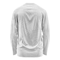 Samoan DNA Art Tattoo Long Sleeve Shirt Polynesian Pattern All White