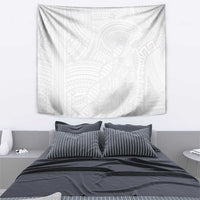 Samoan DNA Art Tattoo Tapestry Polynesian Pattern All White