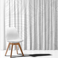 Samoan DNA Art Tattoo Window Curtain Polynesian Pattern All White