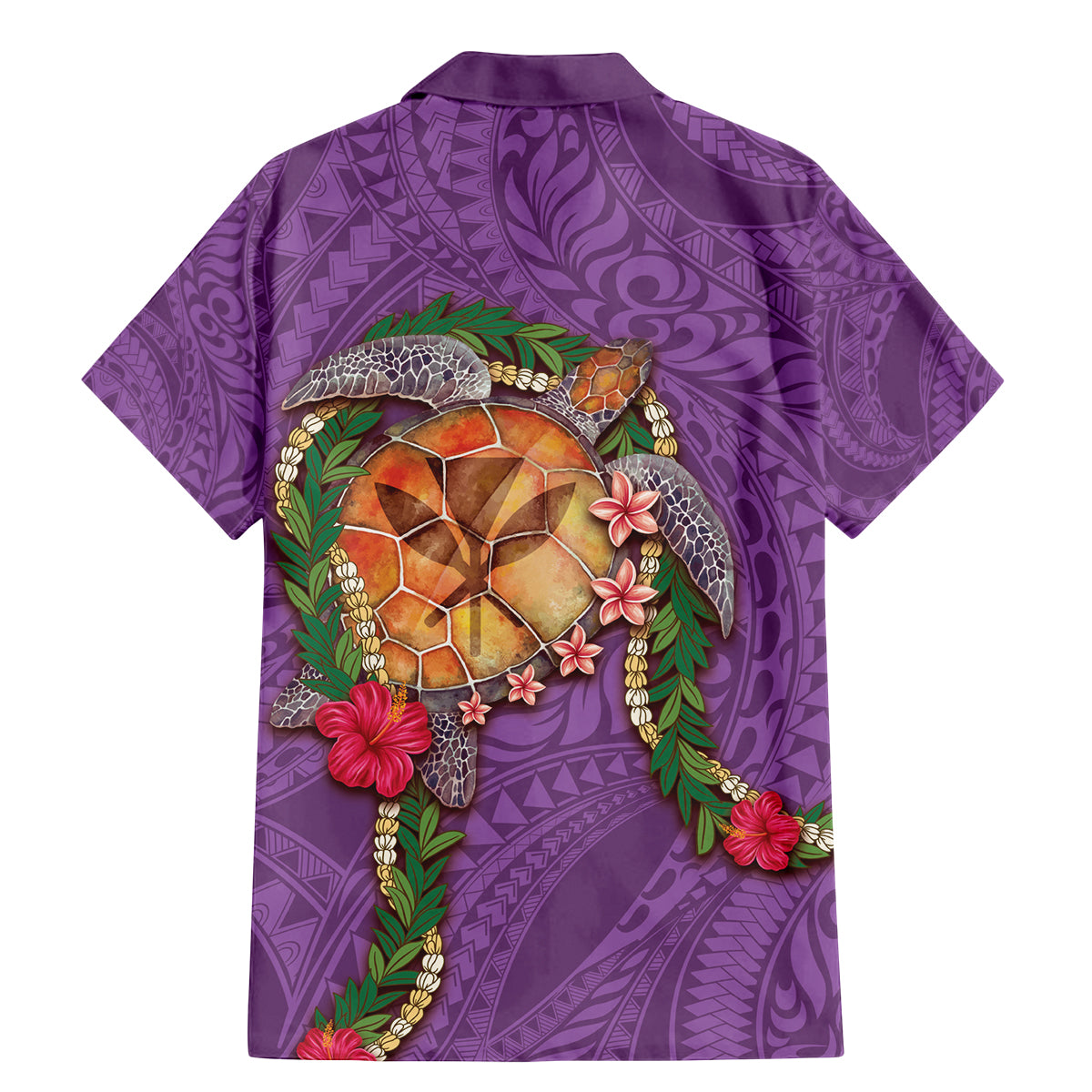 Hawaii Pikake and Maile Lei Family Matching Mermaid Dress and Hawaiian Shirt Honu Polynesian Pattern Pink Color LT03 - Polynesian Pride