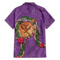 Hawaii Pikake and Maile Lei Family Matching Off Shoulder Short Dress and Hawaiian Shirt Honu Polynesian Pattern Pink Color LT03 - Polynesian Pride