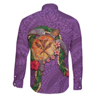 Hawaii Pikake and Maile Lei Family Matching Off Shoulder Short Dress and Hawaiian Shirt Honu Polynesian Pattern Pink Color LT03 - Polynesian Pride