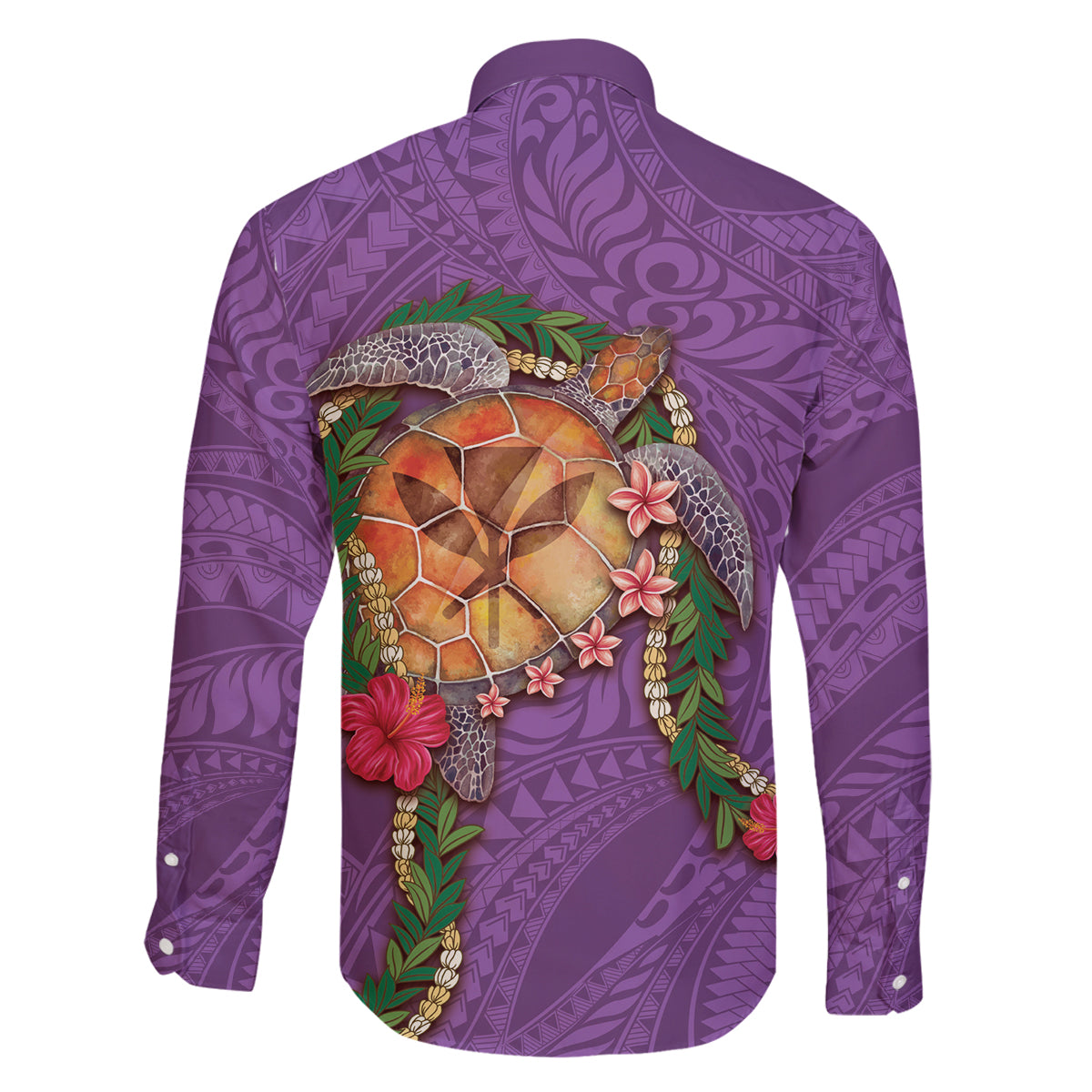 Hawaii Pikake and Maile Lei Family Matching Tank Maxi Dress and Hawaiian Shirt Honu Polynesian Pattern Pink Color LT03 - Polynesian Pride