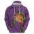 Hawaii Pikake and Maile Lei Hoodie Honu Polynesian Pattern Pink Color