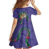 Hawaii Pikake and Maile Lei Family Matching Tank Maxi Dress and Hawaiian Shirt Honu Polynesian Pattern Purple Color LT03 - Polynesian Pride