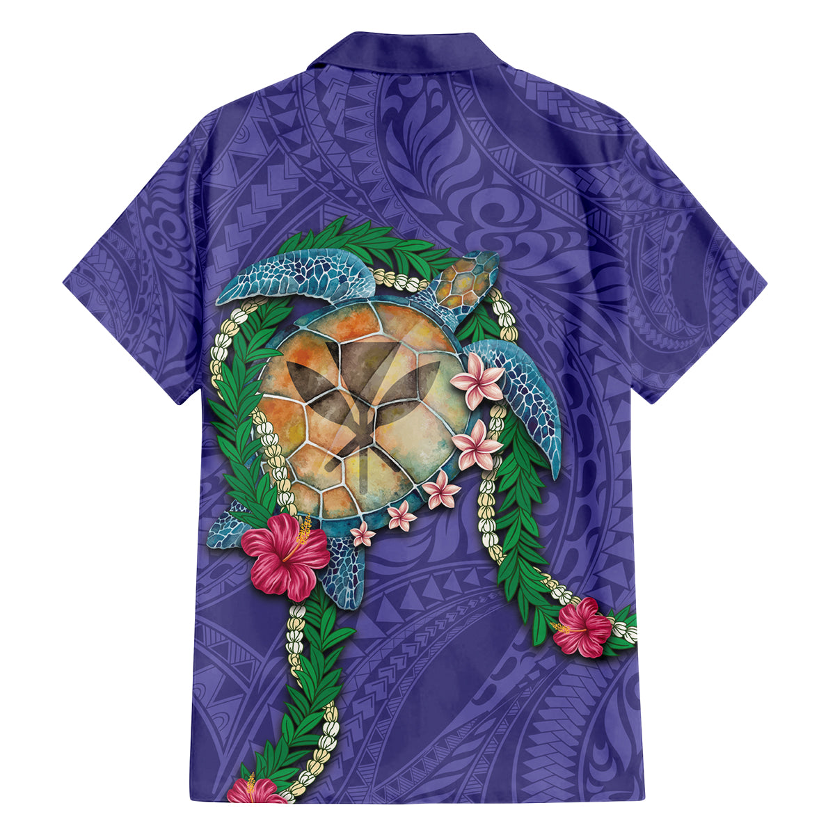 Hawaii Pikake and Maile Lei Family Matching Tank Maxi Dress and Hawaiian Shirt Honu Polynesian Pattern Purple Color LT03 - Polynesian Pride