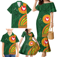 Manu'a Cession Day Family Matching Mermaid Dress and Hawaiian Shirt Polynesian Pattern