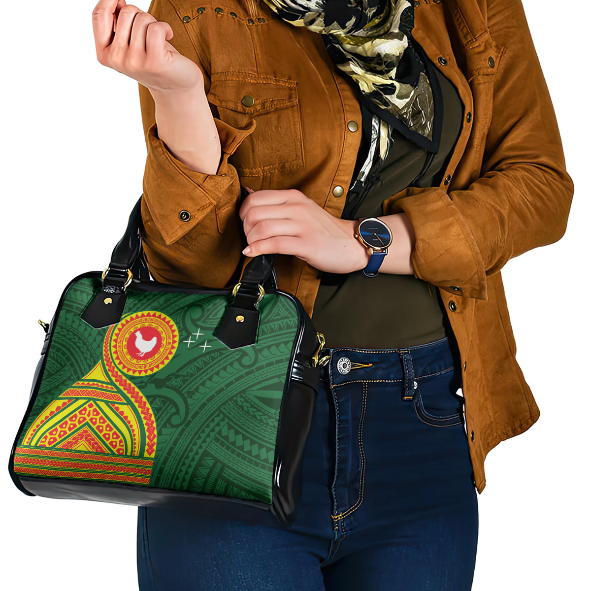 Manu'a Cession Day Shoulder Handbag Polynesian Pattern