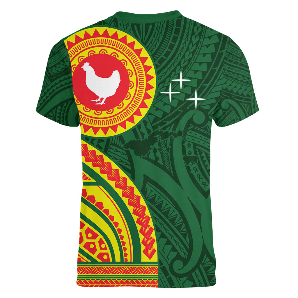 Manu'a Cession Day Women V-Neck T-Shirt Polynesian Pattern