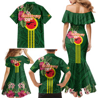 Manu'a Cession Day 120th Anniversary Family Matching Mermaid Dress and Hawaiian Shirt Polynesian Pattern and Hibiscus Flower LT03 - Polynesian Pride