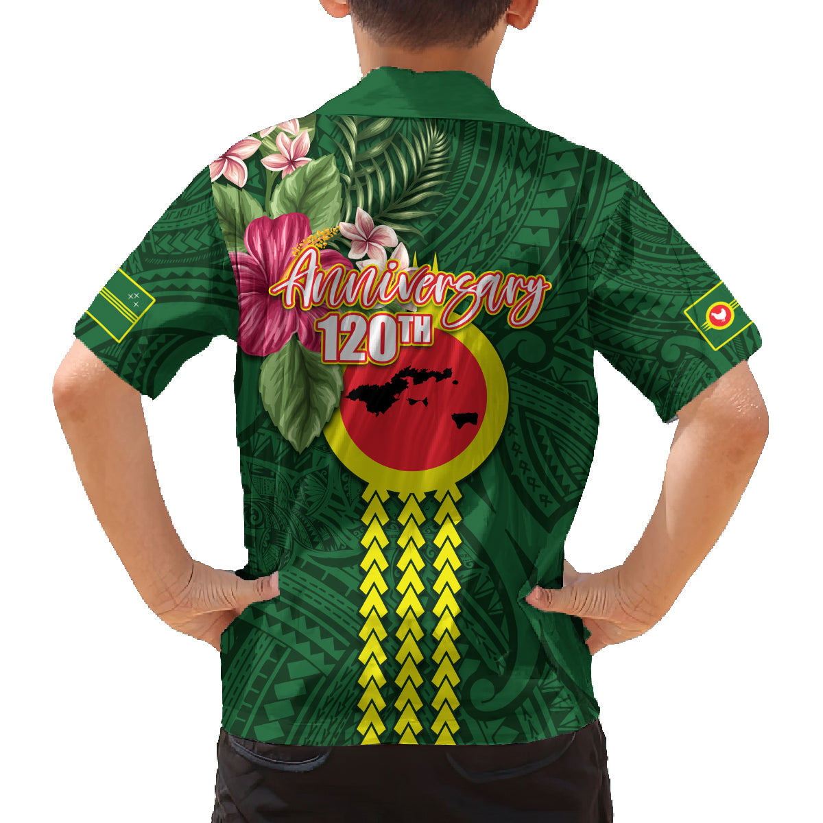Manu'a Cession Day 120th Anniversary Family Matching Off Shoulder Short Dress and Hawaiian Shirt Polynesian Pattern and Hibiscus Flower LT03 - Polynesian Pride
