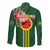 Manu'a Cession Day 120th Anniversary Long Sleeve Button Shirt Polynesian Pattern and Hibiscus Flower