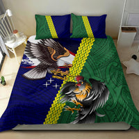 Manu'a Island and American Samoa Bedding Set Rooster and Eagle Mascot