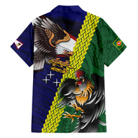 Manu'a Island and American Samoa Family Matching Short Sleeve Bodycon Dress and Hawaiian Shirt Rooster and Eagle Mascot LT03 - Polynesian Pride