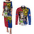 Philippines Lapu-Lapu Couples Matching Puletasi and Long Sleeve Button Shirt Filipino Sun Tattoo With Yakan Pattern