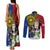 Philippines Lapu-Lapu Couples Matching Tank Maxi Dress and Long Sleeve Button Shirt Filipino Sun Tattoo With Yakan Pattern