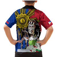 Philippines Lapu-Lapu Family Matching Mermaid Dress and Hawaiian Shirt Filipino Sun Tattoo With Yakan Pattern LT03 - Polynesian Pride