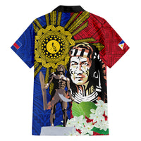 Philippines Lapu-Lapu Family Matching Off The Shoulder Long Sleeve Dress and Hawaiian Shirt Filipino Sun Tattoo With Yakan Pattern LT03 - Polynesian Pride