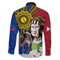 Philippines Lapu-Lapu Family Matching Off The Shoulder Long Sleeve Dress and Hawaiian Shirt Filipino Sun Tattoo With Yakan Pattern LT03 - Polynesian Pride