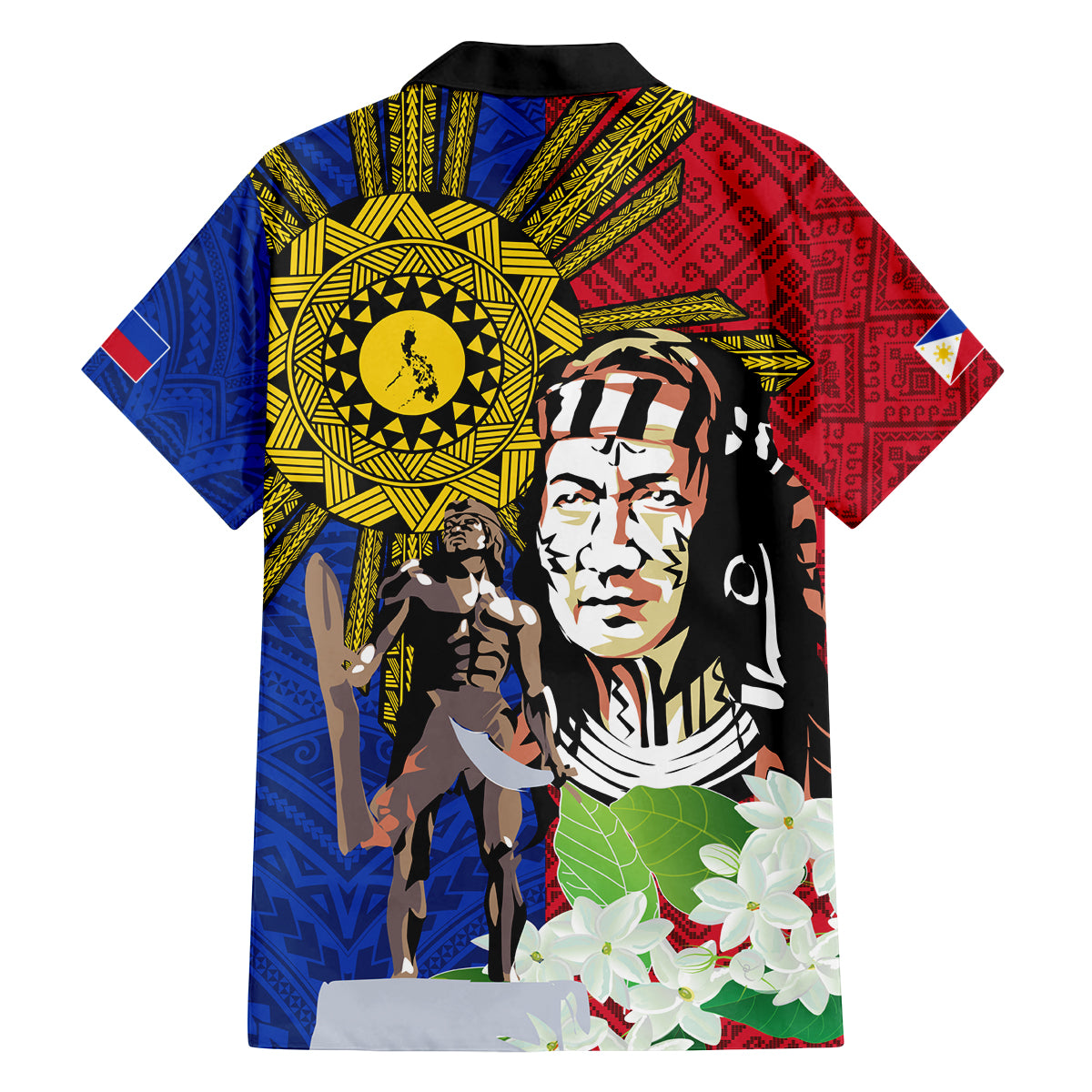 Philippines Lapu-Lapu Family Matching Tank Maxi Dress and Hawaiian Shirt Filipino Sun Tattoo With Yakan Pattern LT03 - Polynesian Pride